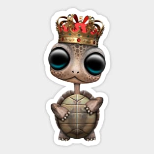 Cute Baby Turtle Wearing Crown Sticker